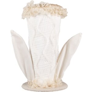 Clayre & Eef Pălărie decorativă alb bej 16x16x27 cm Romantic Vintage Style Fabric Flori