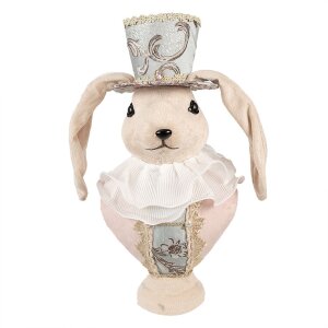 Clayre & Eef Deko Kaninchen Textil Beige Gold...