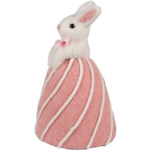 Clayre & Eef Deko-Kaninchen Weiß Rosa...