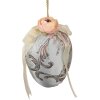 Clayre & Eef Hanging Egg Decorație Albastru Ø11x16cm Textile Plastic Romanticism