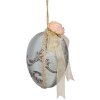 Clayre & Eef Hanging Egg Decorație Albastru Ø11x16cm Textile Plastic Romanticism