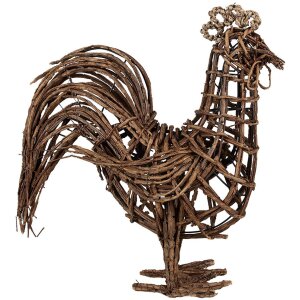 Clayre & Eef Deko Huhn Rattan Braun 34x15x39 cm...