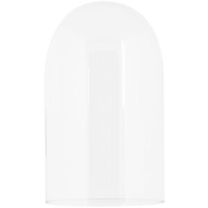 Clayre & Eef Glasglocke Holzsockel Ø14x34cm Transparent Braun Landhausstil