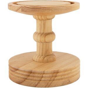 Clayre & Eef Glasglocke Holzsockel Ø14x34cm Transparent Braun Landhausstil