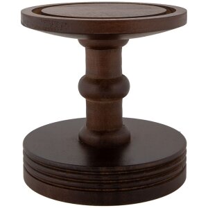 Clayre & Eef sticlă clopot borcan bază de lemn Ø17x40cm stil țară sticlă maro