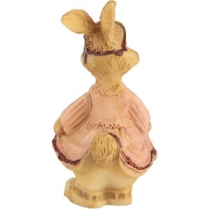 Clayre & Eef Iepure decorativ din poliresină maro roz 3x3x5 cm stil rustic