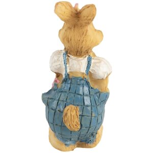 Clayre & Eef 6PR5719 Iepure decorativ maro albastru 5cm Poliresină stil țară