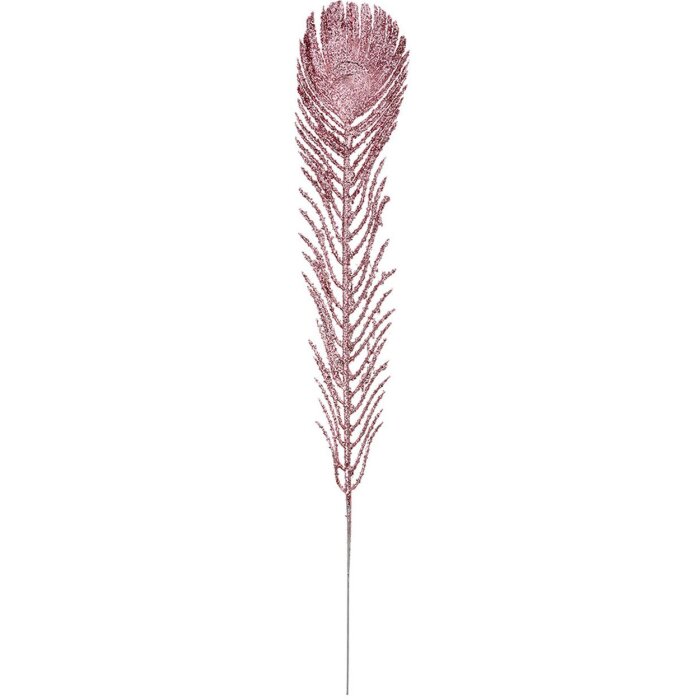 Clayre & Eef pană decorativă roz 42 cm plastic finisaj sclipitor