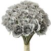 Clayre & Eef Buchet 24 trandafiri gri 20x16x30 cm artificial