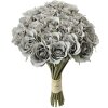 Clayre & Eef Buchet 24 trandafiri gri 20x16x30 cm artificial