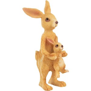 Clayre & Eef Dekofigur Kaninchen mit Baby Braun 4x4x8...