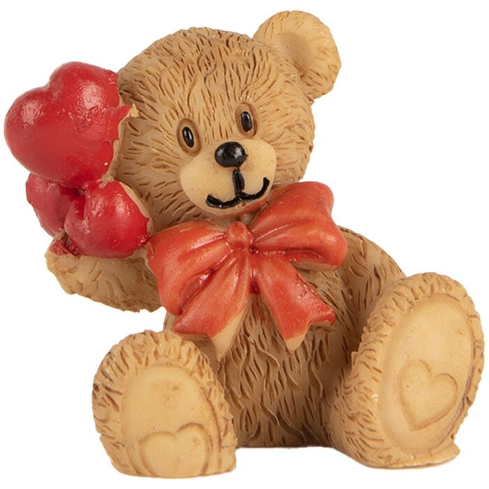 Clayre & Eef Urs decorativ Brown Red 3x2x4 cm Poliresină Stil de țară