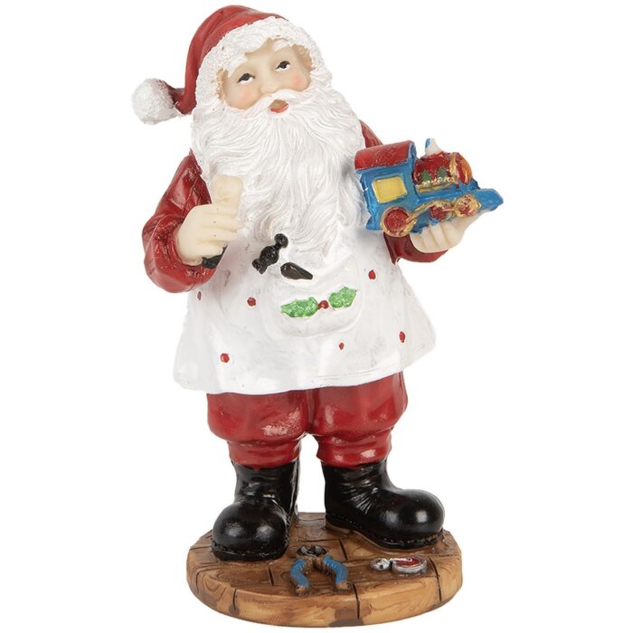 Clayre & Eef 6PR5725 Moș Crăciun Figurină Roșu Alb 8x6x13 cm Poliresină