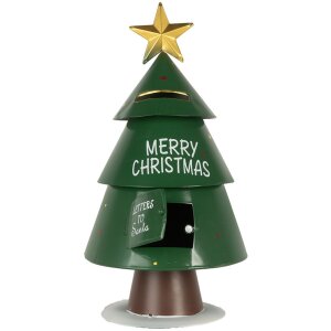 Clayre & Eef Weihnachtsbriefkasten Letters to Santa grün Ø18x35cm