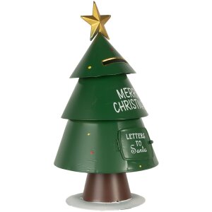 Clayre & Eef Weihnachtsbriefkasten Letters to Santa grün Ø18x35cm