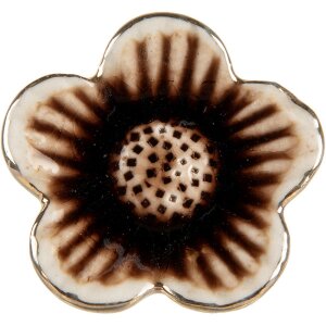 Clayre & Eef Mâner de ușă din ceramică Ø5x3cm Bej Brown Antique Look