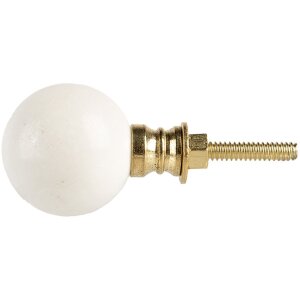 Clayre & Eef 66058 Buton ușă ceramică alb Ø3cm...