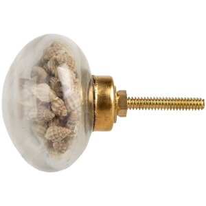 Clayre & Eef buton ușă sticlă coajă decor bej...