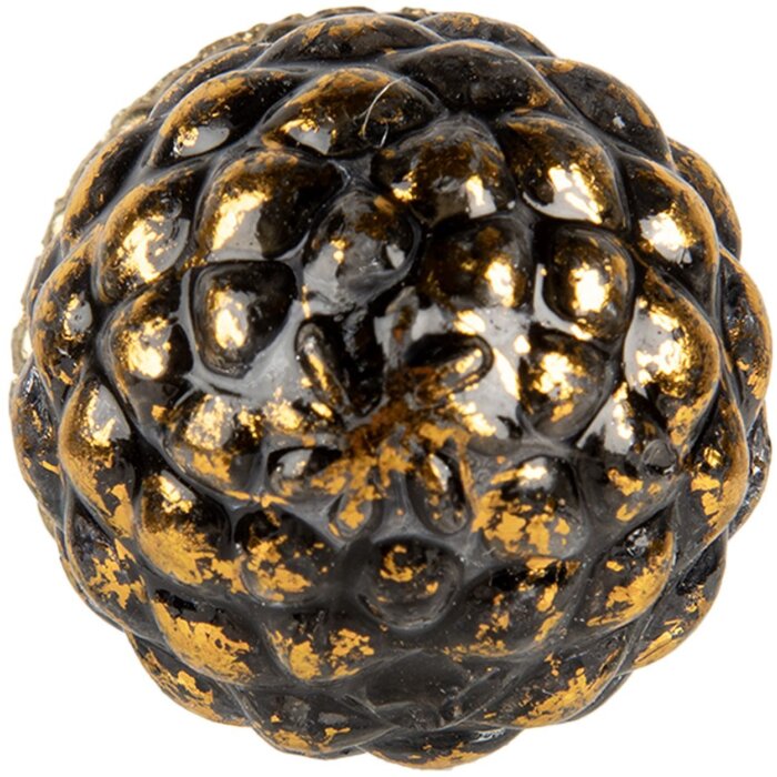 Clayre & Eef 66064 Türknopf Glas Dunkelblau Gold Ø4cm Klassisch Elegant