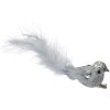 Clayre & Eef 66137 Deko Vogel Set 3 silber mit Federn 12x3x4 cm Clip