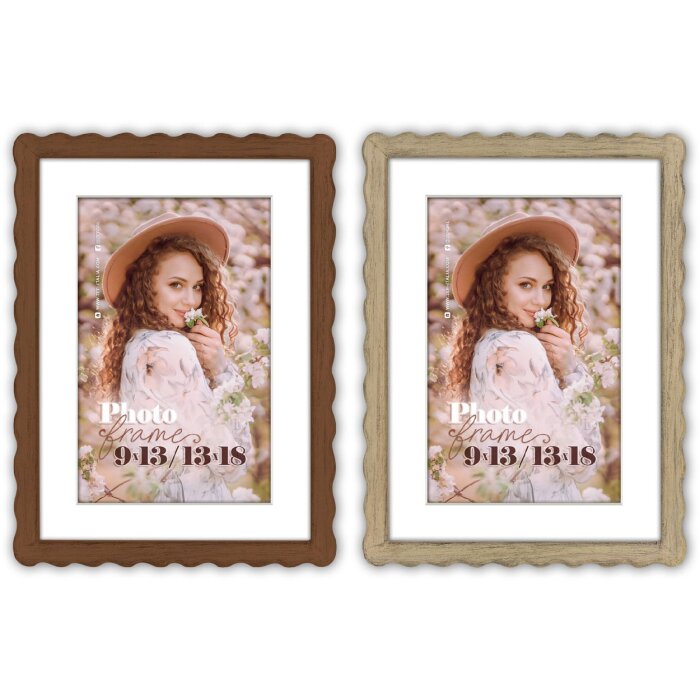 ZEP Wooden picture frame Lione Brown Nature 13x18 to 30x40 Passepartout Vintage