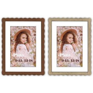 ZEP Wooden picture frame Lione Brown Nature 13x18 to 30x40 Passepartout Vintage