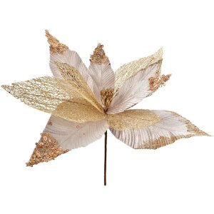 Clayre & Eef 66133 Weihnachtsdeko Blume Gold Ø...