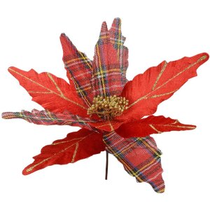 Clayre & Eef 66134 Weihnachtsblume Rot Gold Ø...