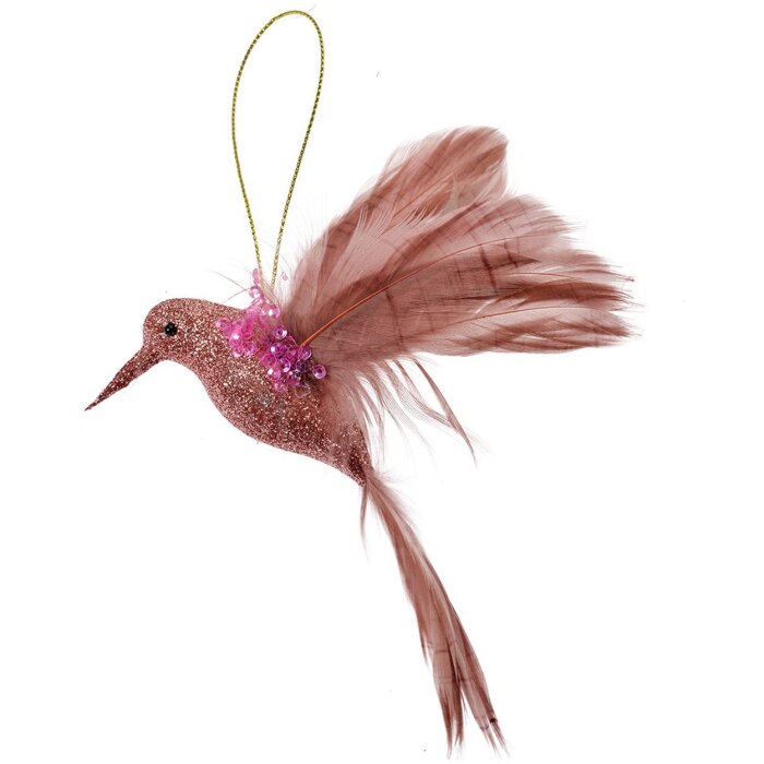Clayre & Eef 66140 Decorațiune pandantiv pasăre roz 10x4x10 cm
