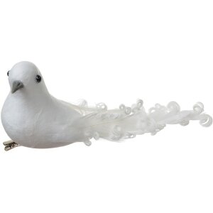 Clayre & Eef Păsări decorative alb Set de 2 19x9x10...