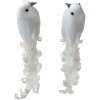 Clayre & Eef Păsări decorative alb Set de 2 19x9x10 cm Plastic