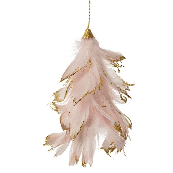 Clayre & Eef Hänger Blume Rosa Glitzer 14x11x7 cm