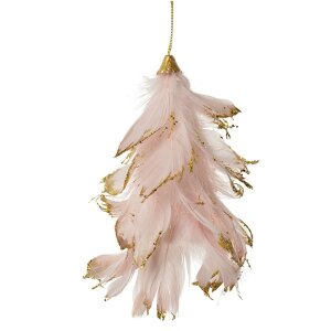 Clayre & Eef Hänger Blume Rosa Glitzer 14x11x7 cm