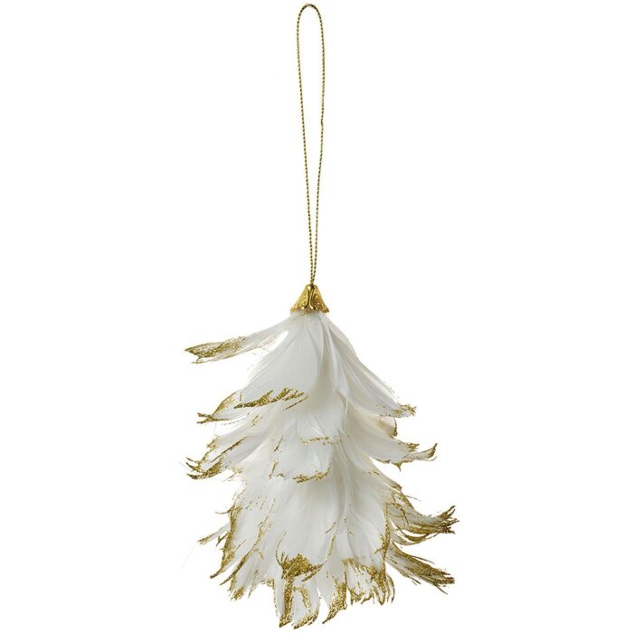 Clayre & Eef umeraș floare alb-auriu 14x11x7 cm pană stil țară