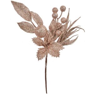 Clayre & Eef Dekozweig Rosa 7x5x25 cm Glitzerzweig...