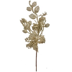 Clayre & Eef Dekorationszweig Goldfarbig 12x6x27 cm...