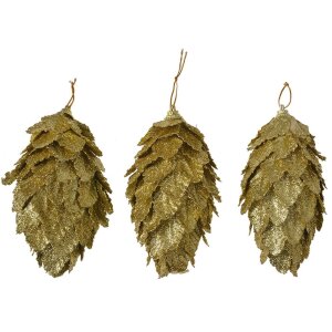 Clayre & Eef 66173GO Weihnachtsdeko Blume Gold...