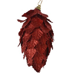 Clayre & Eef Tannenzapfen Set 3tlg Rot Ø7x13cm...