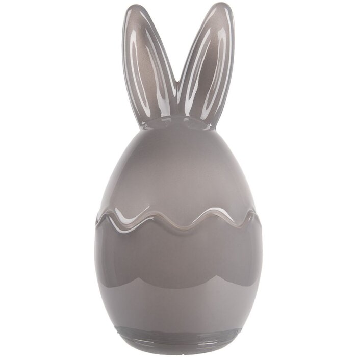 Clayre & Eef Vorratsglas Hase Grau Ø9x17cm mit Deckel Landhausstil