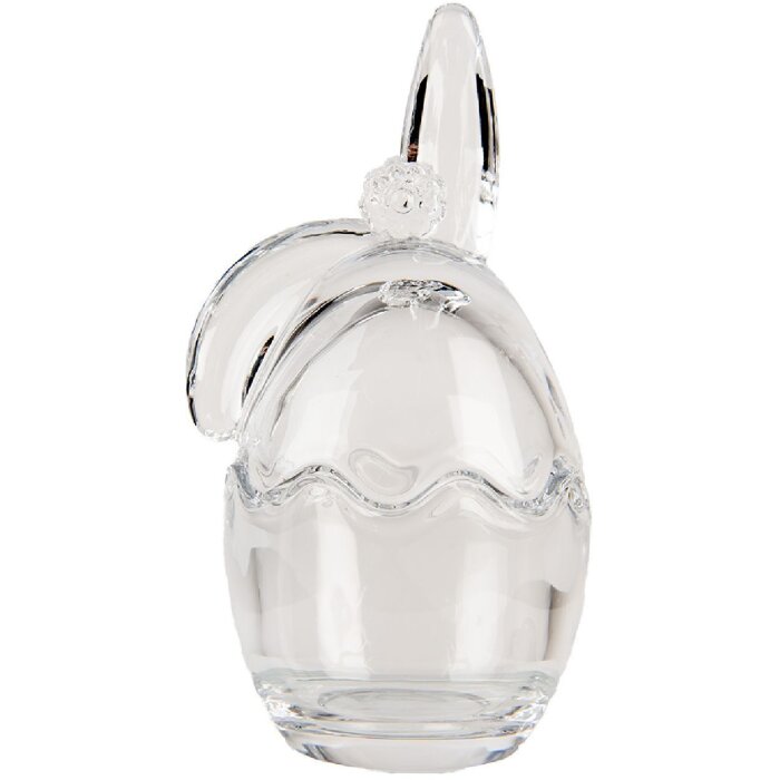 Clayre & Eef 6GL4950 Borcan de depozitare iepure sticlă transparentă 6x6x12 cm stil country