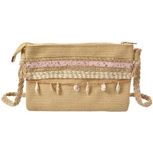 Juleeze JZBG0321 Damen Schultertasche Braun Rosa 30x3x18...