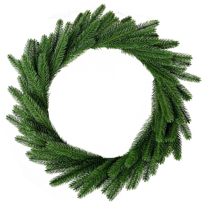 Clayre & Eef Coroniță de Crăciun verde Ø63x7cm coroniță decorativă din plastic festivă