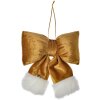 Clayre & Eef 66098S Dekorative Schleife Goldfarbig Weiß 15x3x17 cm