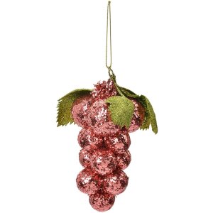 Clayre & Eef 66175P Weihnachtsdeko Trauben Rosa...