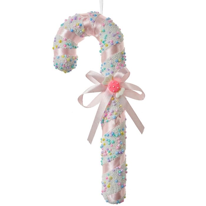 Clayre & Eef 66182 Pandantiv Candy Cane alb roz 10x3x26cm