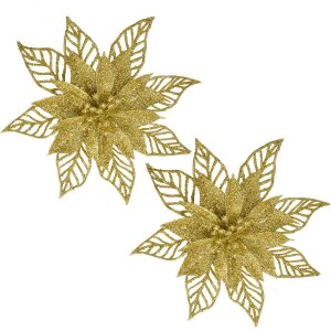 Clayre & Eef Weihnachtsdeko Blume Gold Ø15cm...