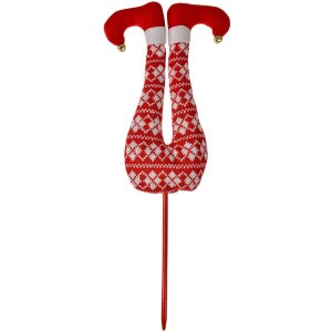 Clayre & Eef 66193 Picioare de elf de Crăciun Roșu...