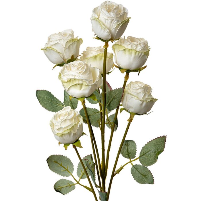 Clayre & Eef Ramură decorativă trandafiri artificiali alb 8x8x55 cm