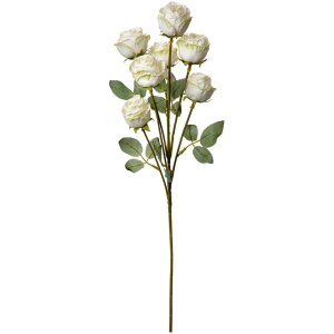 Clayre & Eef Ramură decorativă trandafiri artificiali alb 8x8x55 cm