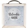 Clayre & Eef 65878 Cutie de bani Alb 15x8x18 cm Stil rustic MDF Sticlă